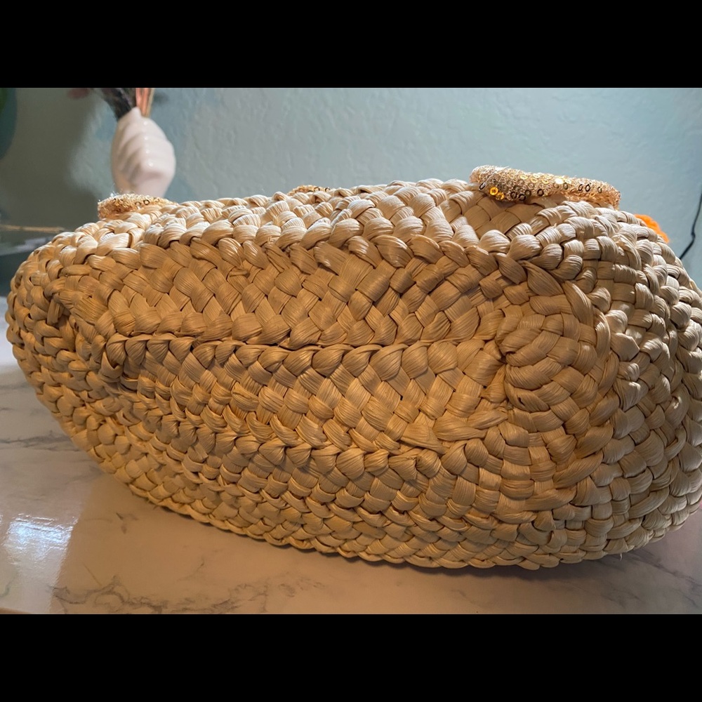 Emma Lomax Ice Cream Pom Pom Straw Tote Bag - Picture 11 of 16